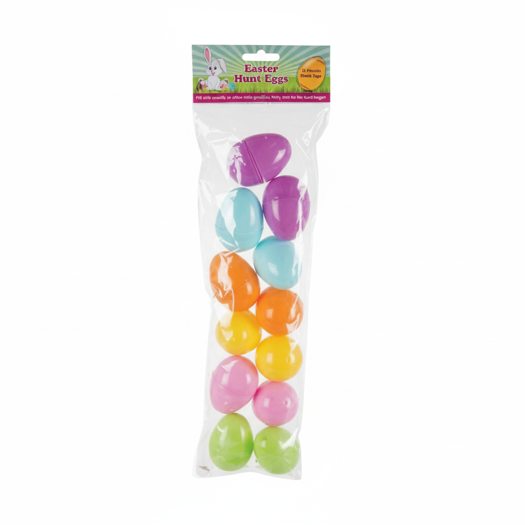 Fillable Plastic Easter Hunt Eggs (12 Pack, 5.5 x 3.5 cm)