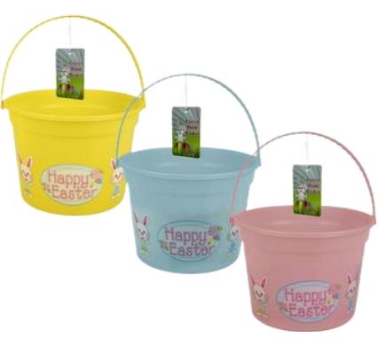 Plastic Easter Basket - With Handle - Assorted Colors