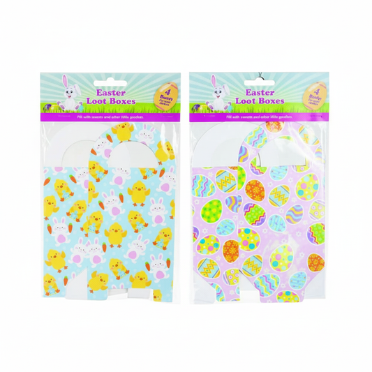 Easter Loot Boxes - 4 Pieces - 20 x 9.5 cm - Assorted Designs