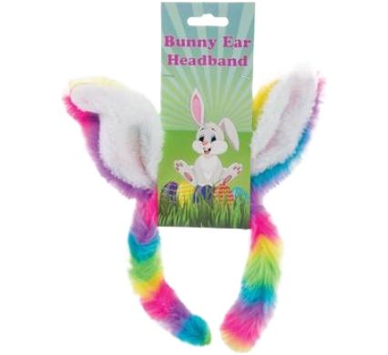 Bunny Ear Headband - Bright Rainbow Colors