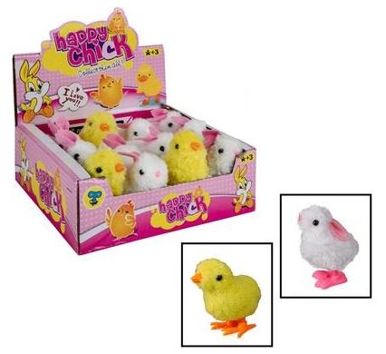 Bouncing Wind Up Chick and Bunny - Assorted - 8 cm