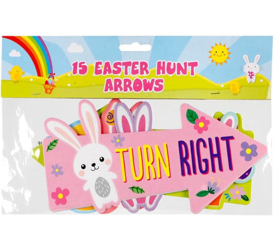 Bunny Arrow Signs Easter Hunt - 15 Pieces
