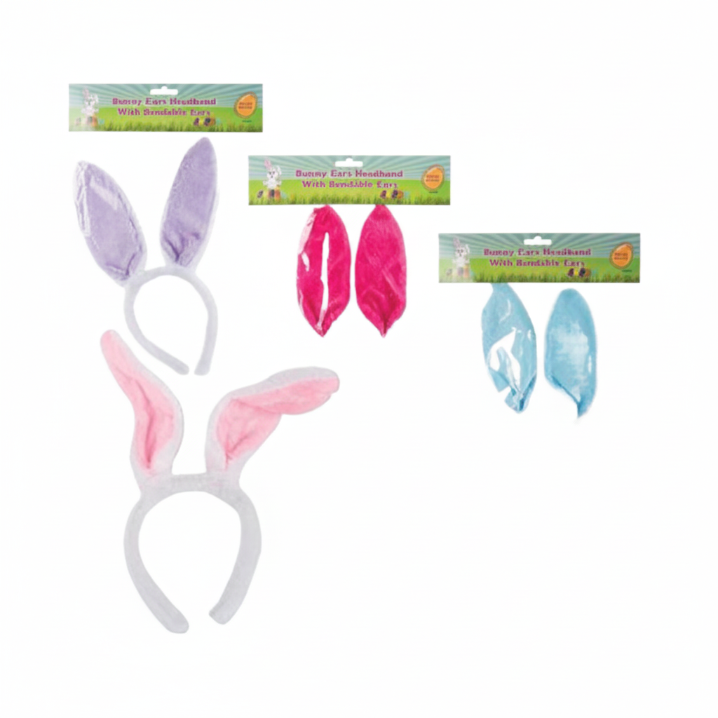 Headband with Bunny Ears - Assorted Colours