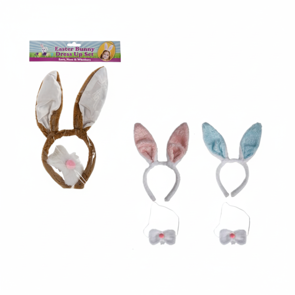 Easter Bunny Ears and Snout Set - 2-Piece - Various Colours
