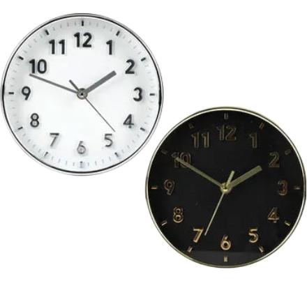 Plastic Wall Clock - 20 cm - Assorted Colors