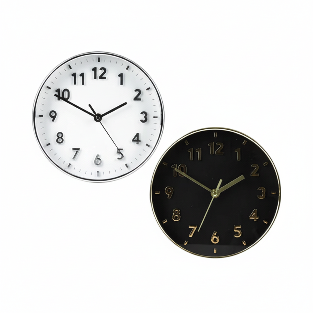 Plastic Wall Clock with Assorted Colours (20 cm)
