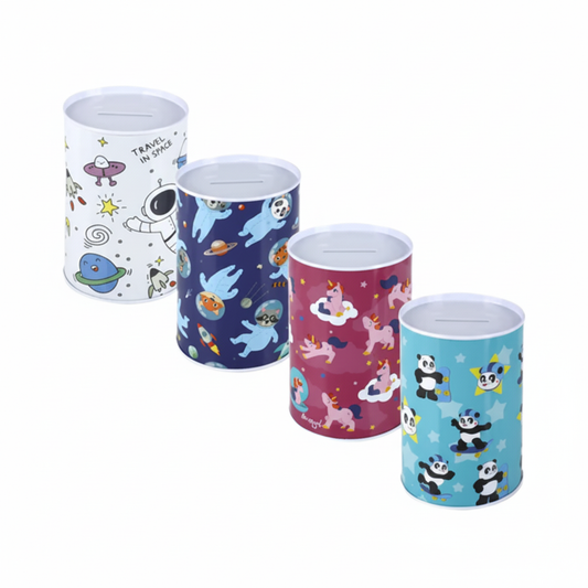 Tin Money Bank - Assorted - 8 x 12 cm