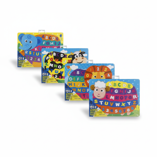 Educational Wooden Puzzle Letters and Numbers - 30 x 22 cm