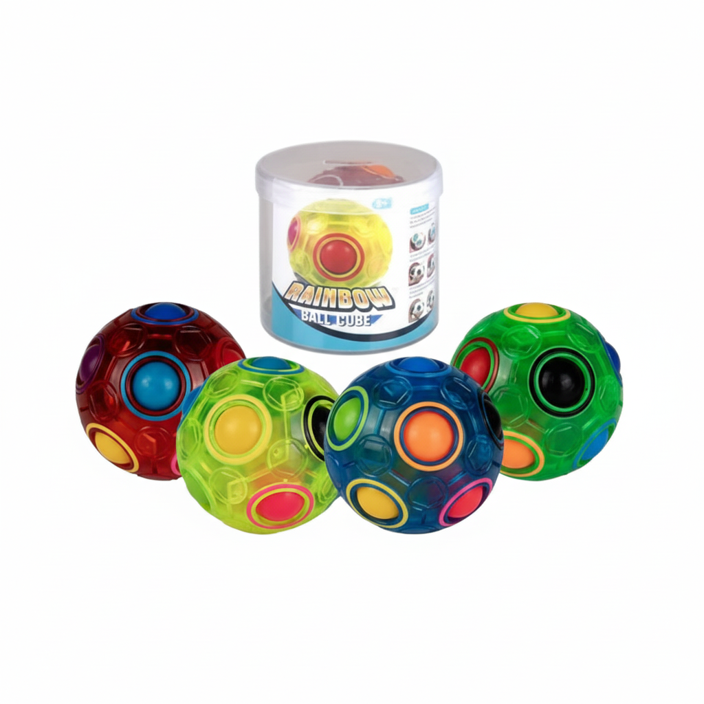 Educational Learning Toy Cube and Rainbow Ball in Various Colours