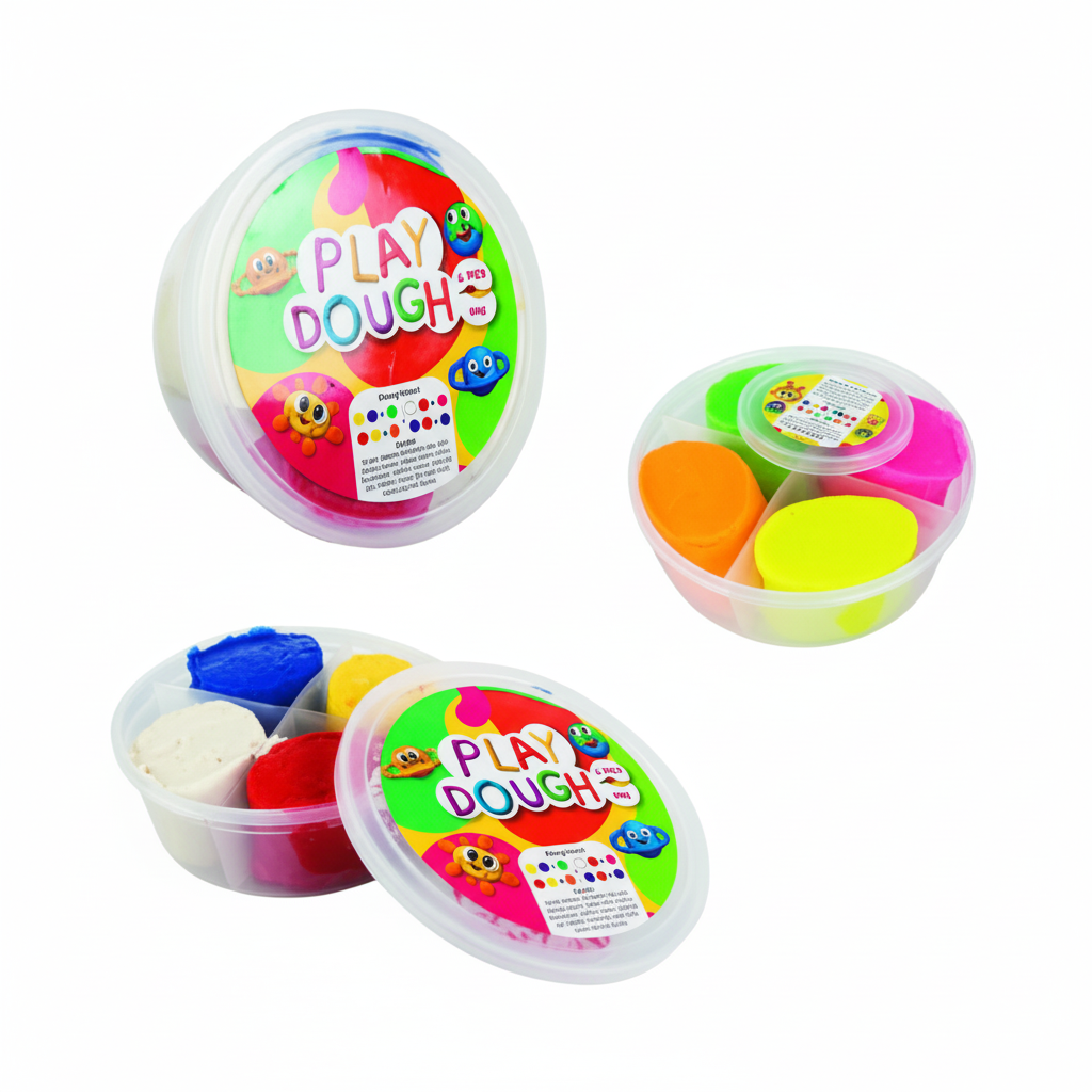 Play Dough with Assorted Designs (4 x 60 g Tub)
