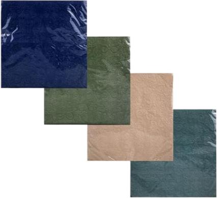 Serviettes - Embossed Assorted - 33 cm - Pack of 20 - 2-Ply