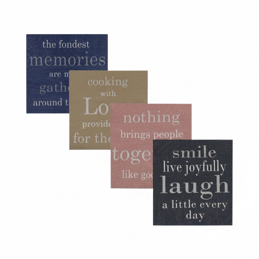 Two Ply Serviettes with Assorted Designs and Sayings (33 cm) - 20 Pieces