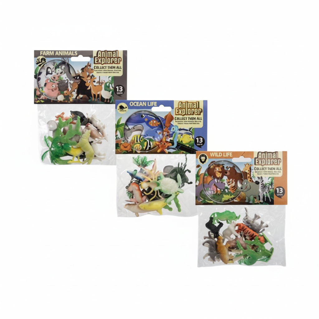 8 Assorted Plastic Animal Figures (5 cm)