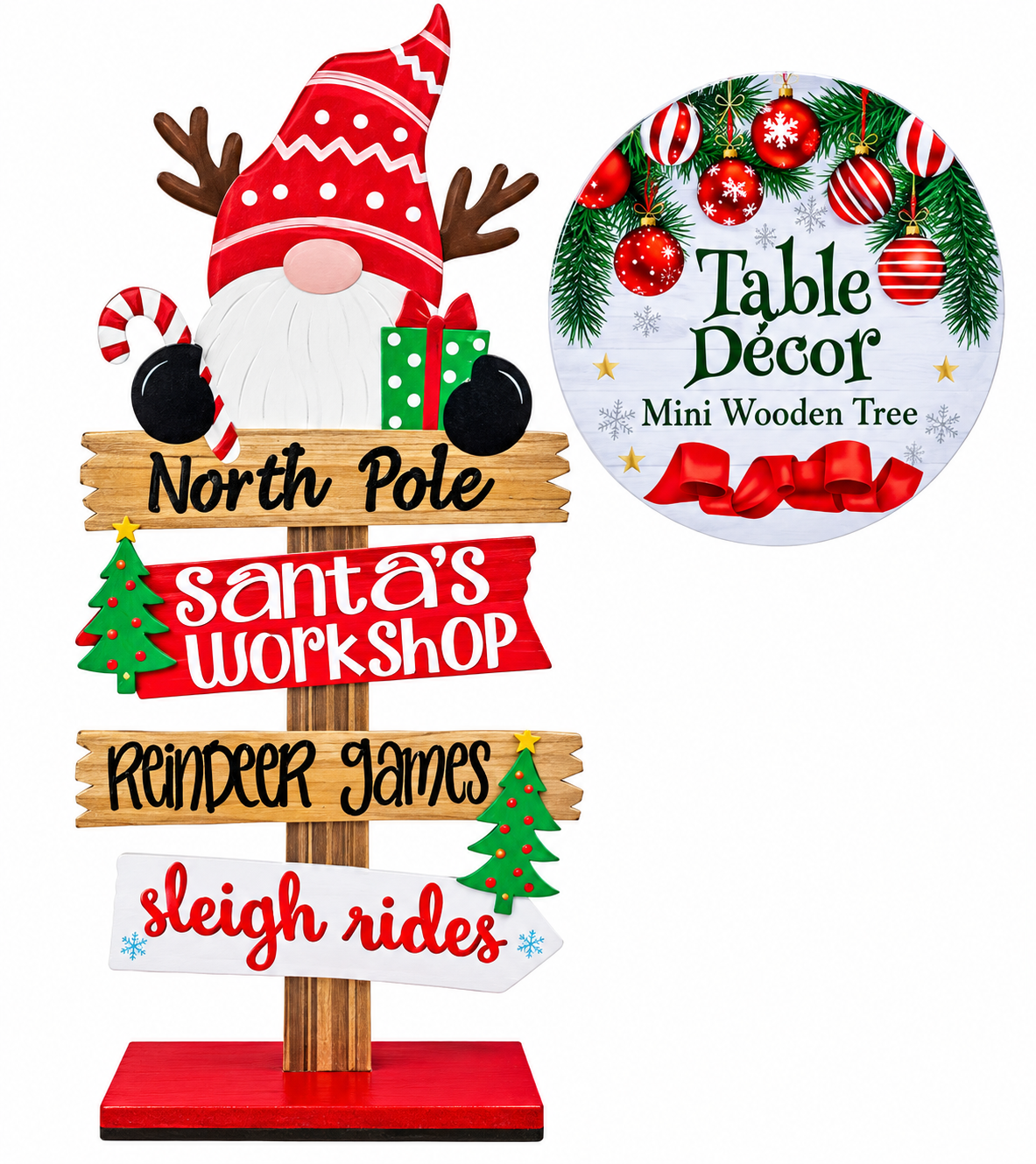 Christmas Table Decoration Mini Wooden Tree - 22 cm