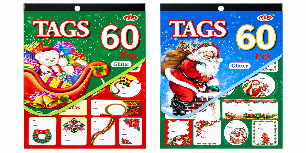 Christmas Gift Tags - Peel and Stick - Various Colours