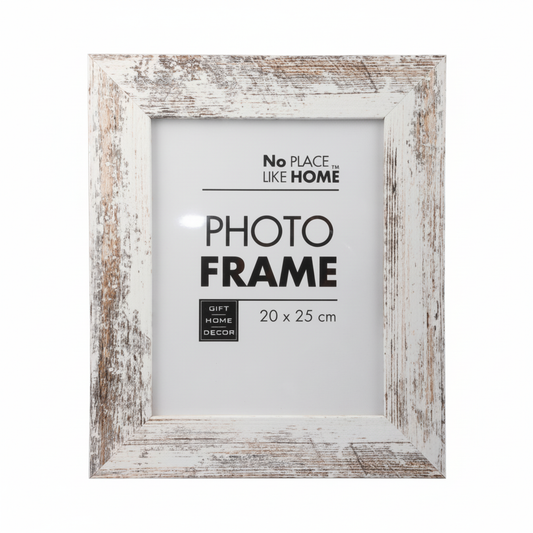 Wooden Distressed White Picture Frame for 20 x 25 cm Photo