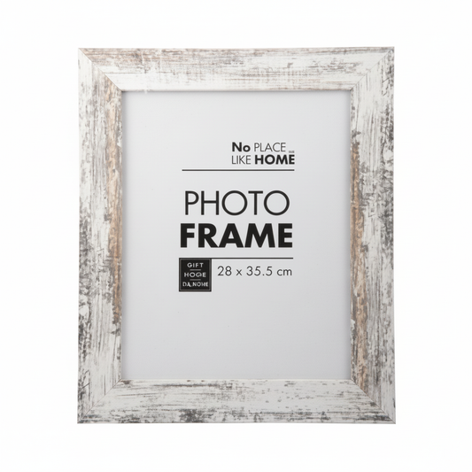 White Distressed Wooden Picture Frame - 28 x 35 cm