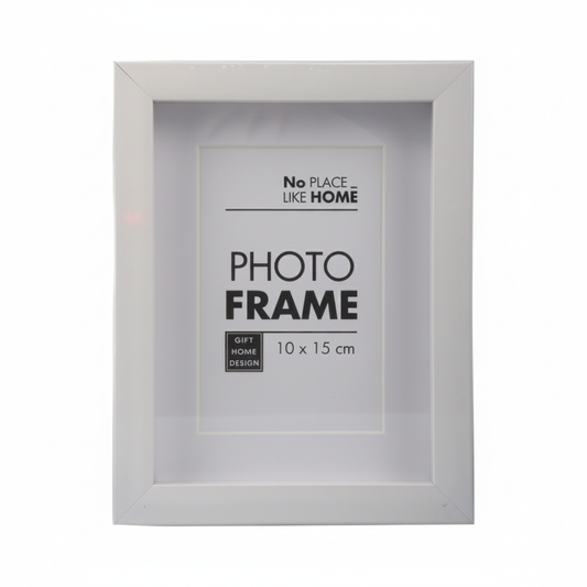 White Plastic Shadow Box Picture Frame (10 x 15 cm)