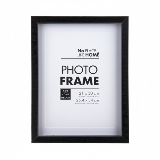 Black Plastic Picture Frame Shadow Box (21 x 30 cm)