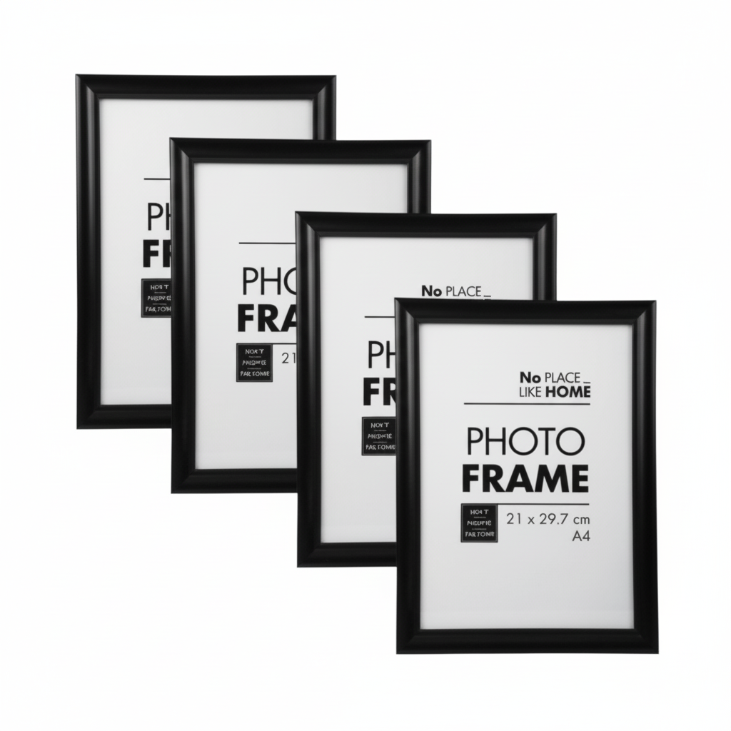 Black Rim Certificate Frames (A4 Size) - Pack of 4