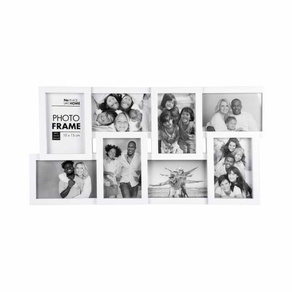 Plastic Picture Frame Collage with 8 Openings
