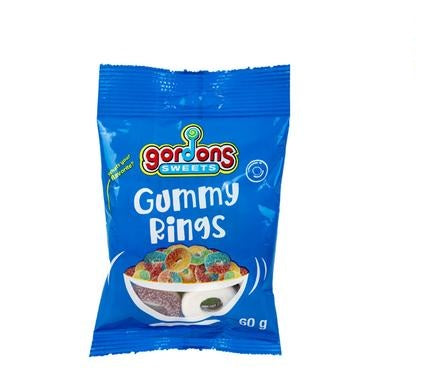 Sweet Gummy Gordons Rings - Bulk Pack of 4 - 60g