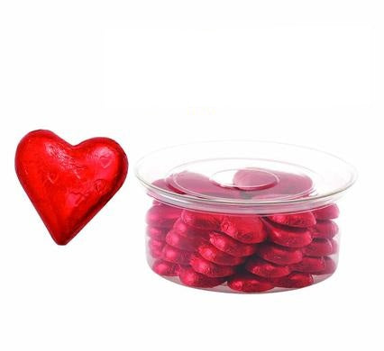 Chocolate Heart - Bulk Pack of 24 - 23g Each - Red Foil Wrapped