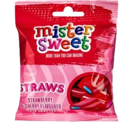 Mister Sweet Cherry and Strawberry Straws - 60g