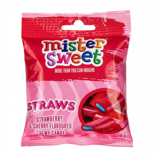 Mister Sweet Cherry and Strawberry Straws - 60g