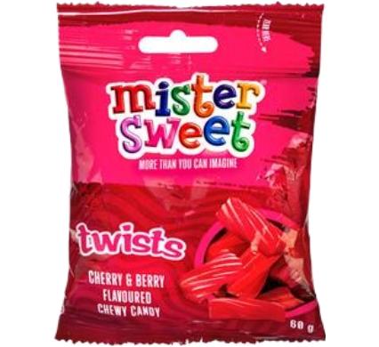 Mister Sweet Cherry and Berry Twists - 60g