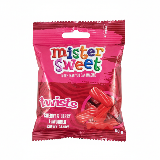Mister Sweet Cherry and Berry Twists - 60g