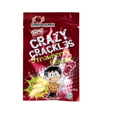 Sweet Candy Crazy Crackles Strawberry - Bulk Pack of 36 - 15g Each