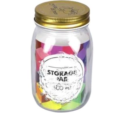 Embossed Glass Storage Jar - 500 ml - 7.5 x 13 cm
