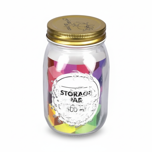 Embossed Glass Storage Jar - 500 ml - 7.5 x 13 cm