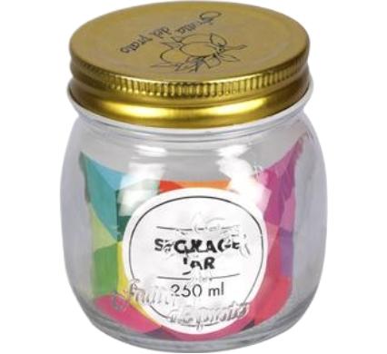Embossed Glass Storage Jar - 250 ml - 7.5 x 9 cm