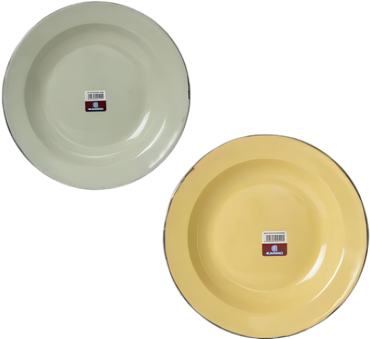 Enamel Plain Soup Plate in Various Colours (24 cm)