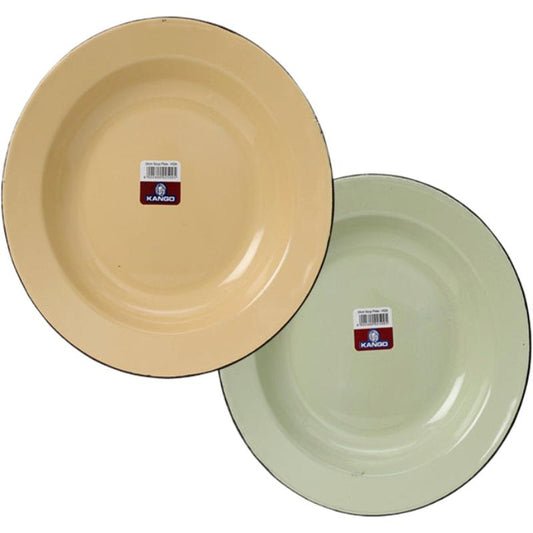 Plate Enamel - 26 cm - Plain Soup - Assorted