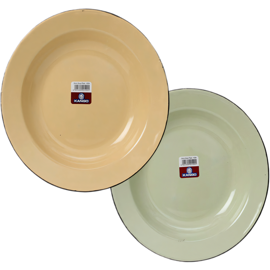 Plain Enamel Soup Plate (26 cm) - Assorted