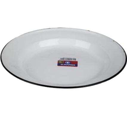 Plate Enamel - 24 cm - White Soup - Assorted