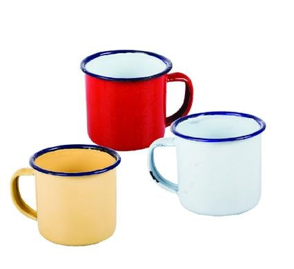 Small Enamel Mug - Bulk Pack of 12 - 6 cm - Plain Colours