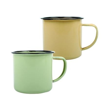 Enamel Mug - Bulk Pack of 12 - 8 cm - Plain Colours