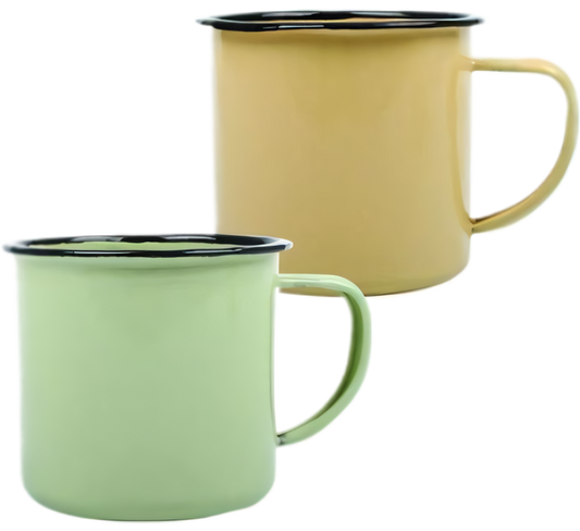 Enamel Mug - Bulk Pack of 12 - 8 cm - Plain Colours