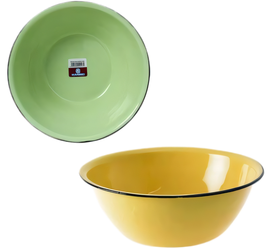 Mixing Bowl Enamel - 20 cm Plain Cash Bowl - Assorted