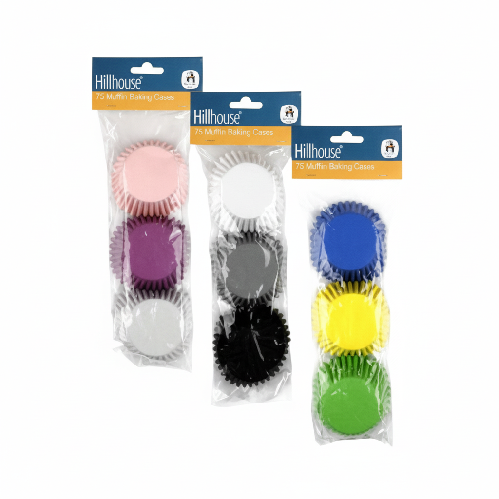 Paper Muffin Baking Cups (75 Pieces) - Assorted Colours