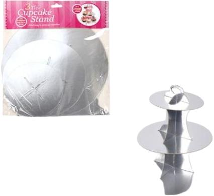 Cake Stand Paper Three Tier Metallic