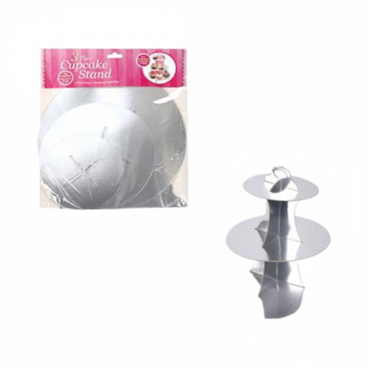Cake Stand Paper Three Tier Metallic