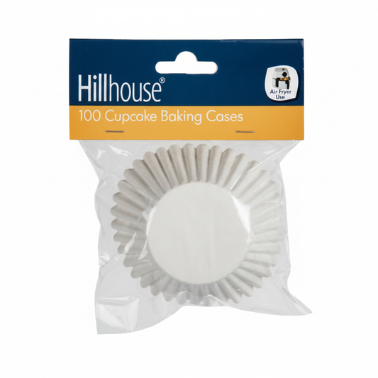 White Paper Baking Cups - 100 Pack - Medium Size