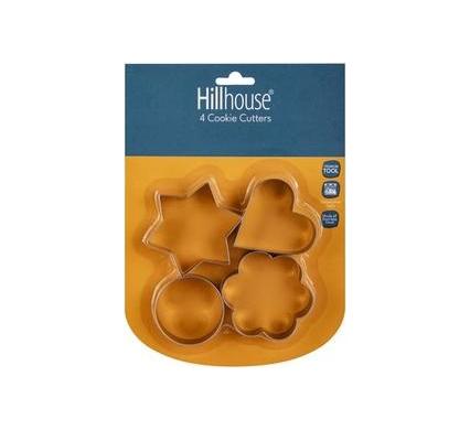 Bakeware Stainless Steel Cookie Cutters - 4 Assorted Shapes