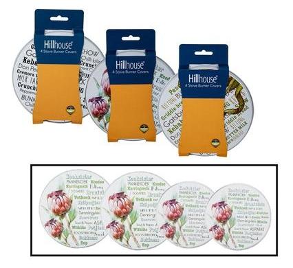 Stove Burner Covers - 4 Piece Set - Words Design - Hillhouse