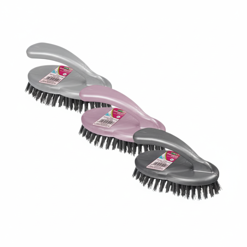 Plastic Jumbo Scrubbing Brush with Handle (Various Colours)